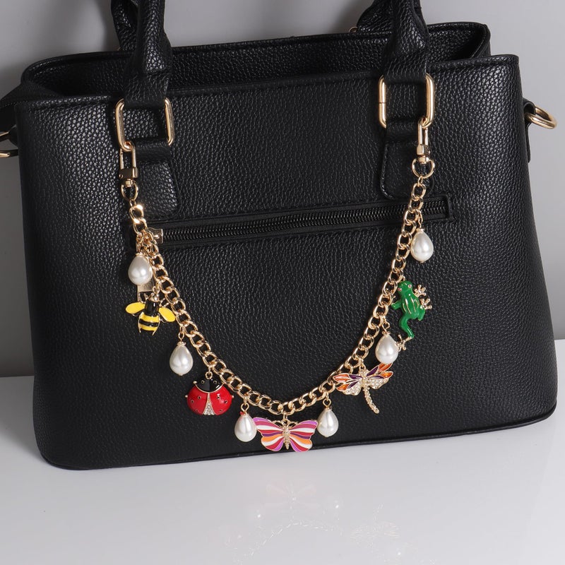 CONCISE ROYAL Bee Ladybug Butterfly Dragonfly Frog Insects Bag Charms Chain for Purse Handbag, Handbag Accessories for Women - Image 3
