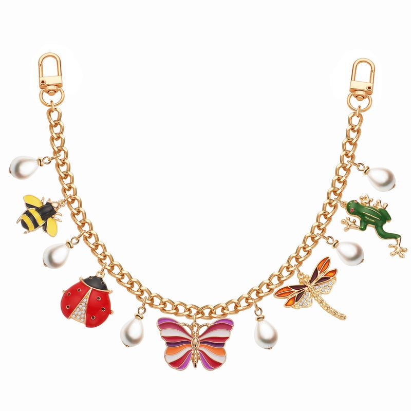 CONCISE ROYAL Bee Ladybug Butterfly Dragonfly Frog Insects Bag Charms Chain for Purse Handbag, Handbag Accessories for Women - Image 1
