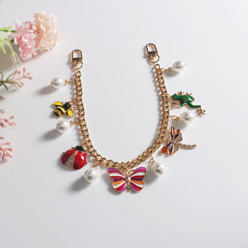 CONCISE ROYAL Bee Ladybug Butterfly Dragonfly Frog Insects Bag Charms Chain for Purse Handbag, Handbag Accessories for Women - Image 2