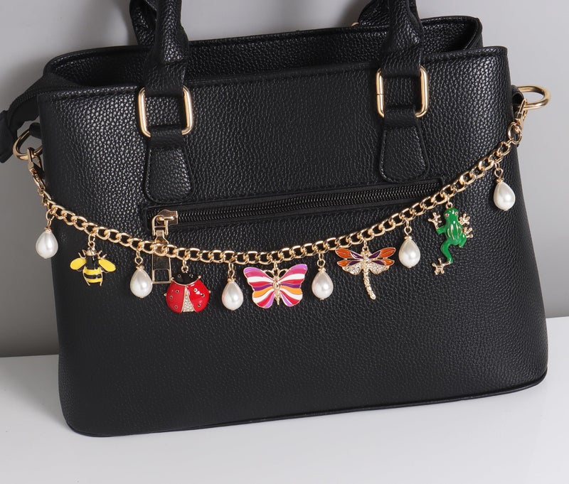 CONCISE ROYAL Bee Ladybug Butterfly Dragonfly Frog Insects Bag Charms Chain for Purse Handbag, Handbag Accessories for Women - Image 4