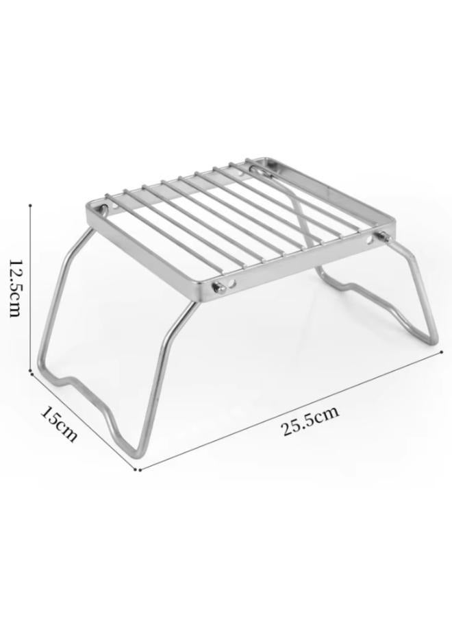 Camping Grill Rack Stainless Steel Foldable Grill Stove Stand Ultralight Campfire Stand Portable Grill Grid for Camping Hiking BBQ Fishing - Image 2