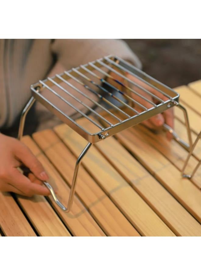Camping Grill Rack Stainless Steel Foldable Grill Stove Stand Ultralight Campfire Stand Portable Grill Grid for Camping Hiking BBQ Fishing - Image 3