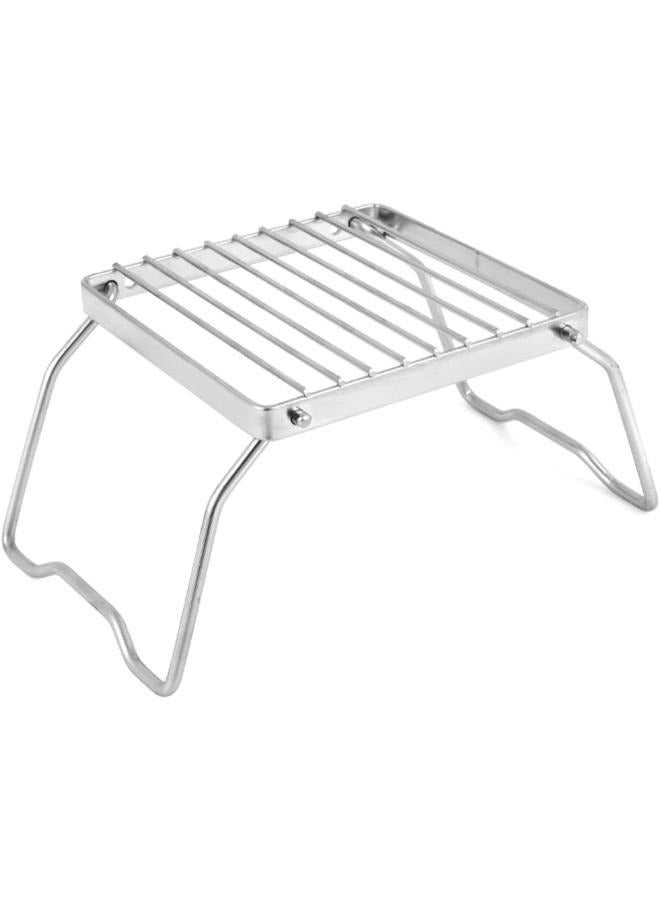Camping Grill Rack Stainless Steel Foldable Grill Stove Stand Ultralight Campfire Stand Portable Grill Grid for Camping Hiking BBQ Fishing - Image 1