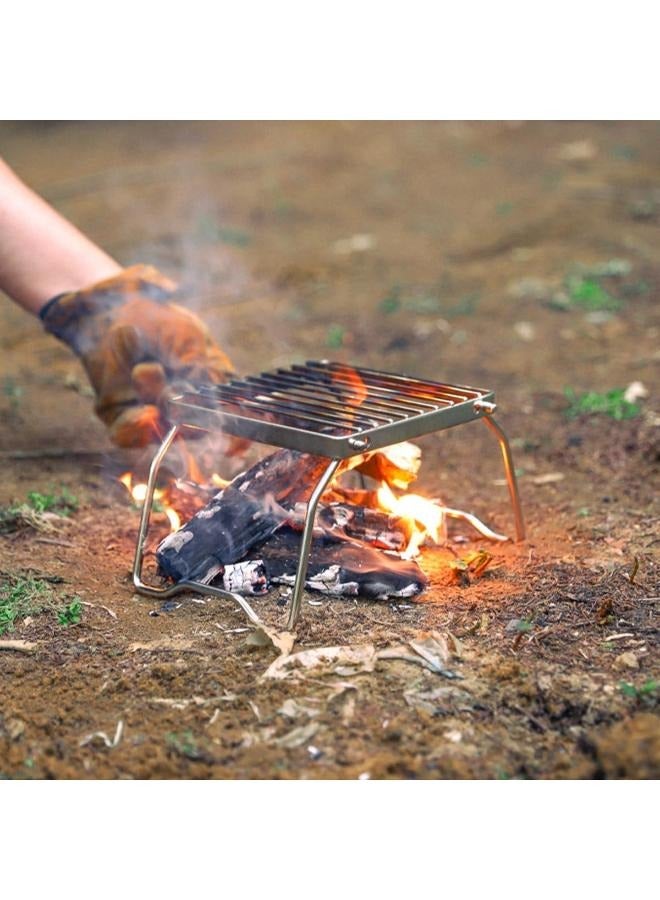 Camping Grill Rack Stainless Steel Foldable Grill Stove Stand Ultralight Campfire Stand Portable Grill Grid for Camping Hiking BBQ Fishing - Image 5