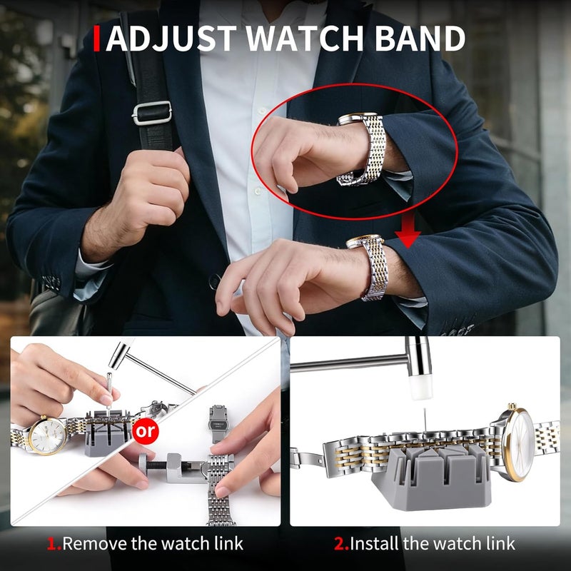 XOOL 151 PCS Professional Watch Repair Tool Kit, Includes Watch Battery Change Kit, Watch Case Opener, Link Remover, Spring Bar Tools, Screwdrivers, and Portable Carrying Case with Instruction Manual - Image 5