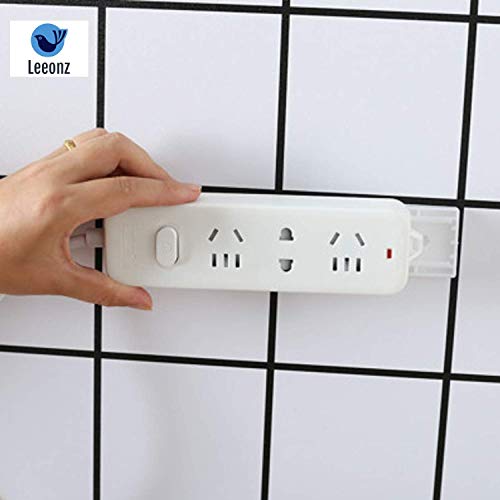 Leeonz Power Board Holder, Self-Adhesive Non-Perforated Holder, Nail-free Seamless Magic Plug Seat Sticker Wall Mount Bracket for Socket, WiFi Router (Set of 4PCS) - Image 2