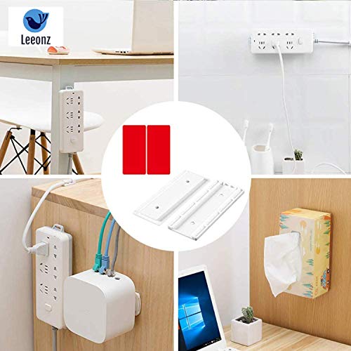 Leeonz Power Board Holder, Self-Adhesive Non-Perforated Holder, Nail-free Seamless Magic Plug Seat Sticker Wall Mount Bracket for Socket, WiFi Router (Set of 4PCS) - Image 5