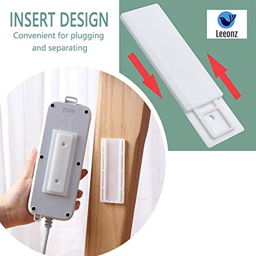 Leeonz Power Board Holder, Self-Adhesive Non-Perforated Holder, Nail-free Seamless Magic Plug Seat Sticker Wall Mount Bracket for Socket, WiFi Router (Set of 4PCS) - Image 3