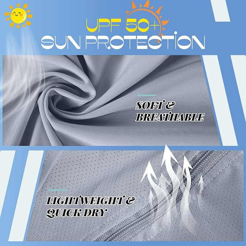 Excefore UV Protection Clothing, 2 Pcs Sun Protection Hoodie Jacket Full Zip UV Block Clothing for Women - Image 3