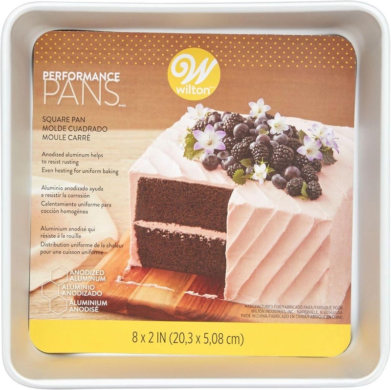 Wilton Performance Aluminum Square Cake and Brownie Pan 8Inch Silver - Image 1
