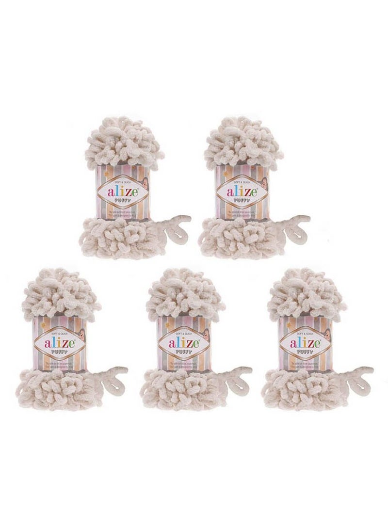 ALIZE 5 Pcs Alize Puffy 599 Micropolyester Hand Knitting Yarn For Blanket