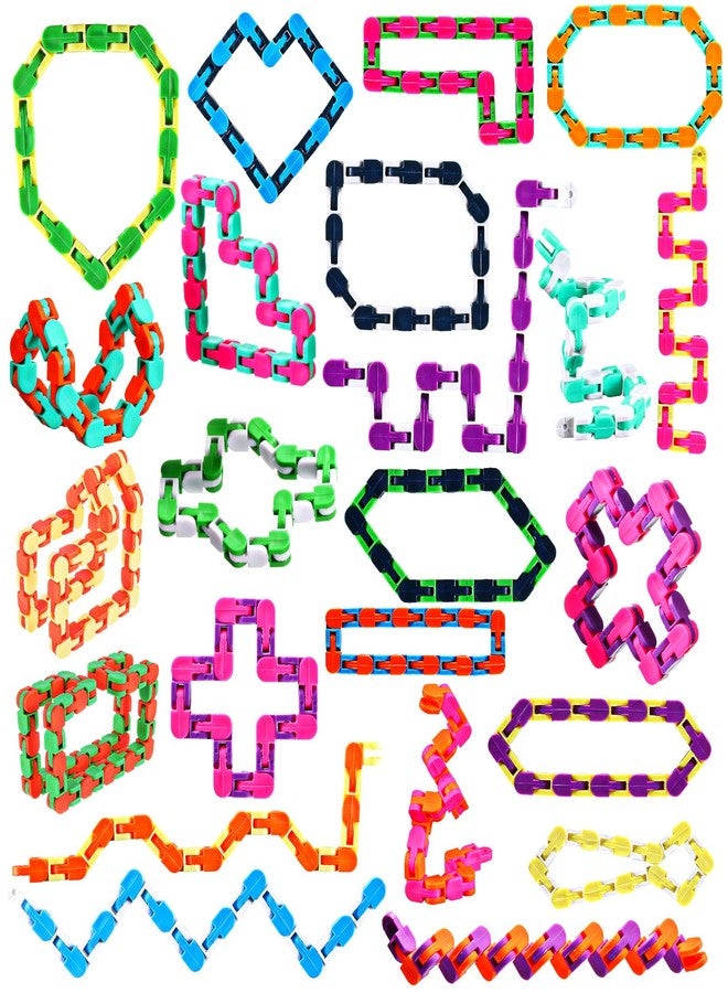 Yunsailing 80 Packs Wacky Tracks Snap Fidget Finger Sensory Snake Puzzles Bike Track Chain Toy Bulk Fidget Toys Snake for Kid Adult Stress Relief Party Classroom Home Travel Multi Color(48 Links) - Image 1