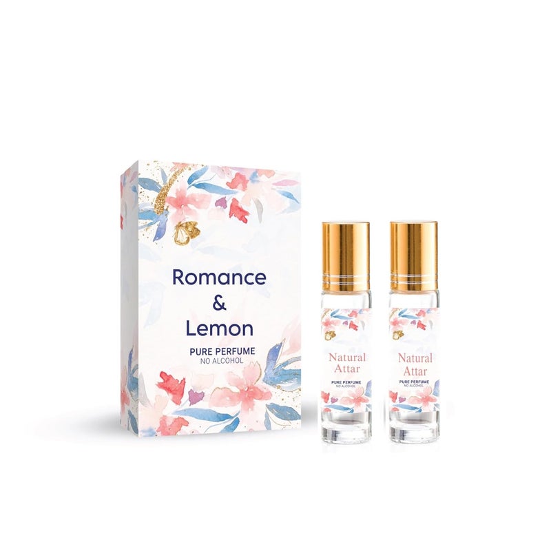 The Rupawat Perfumery House Combo Of Romance Lemon Attar Perfume for Men Women NonAlcoholic RollOn LongLasting Fragrance 6ML Each 12ML Pack - Image 1