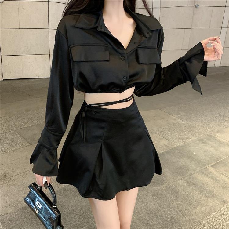 Chic SweetSalty Womens Ensemble Spring/Fall 2024 Black Top - Image 1