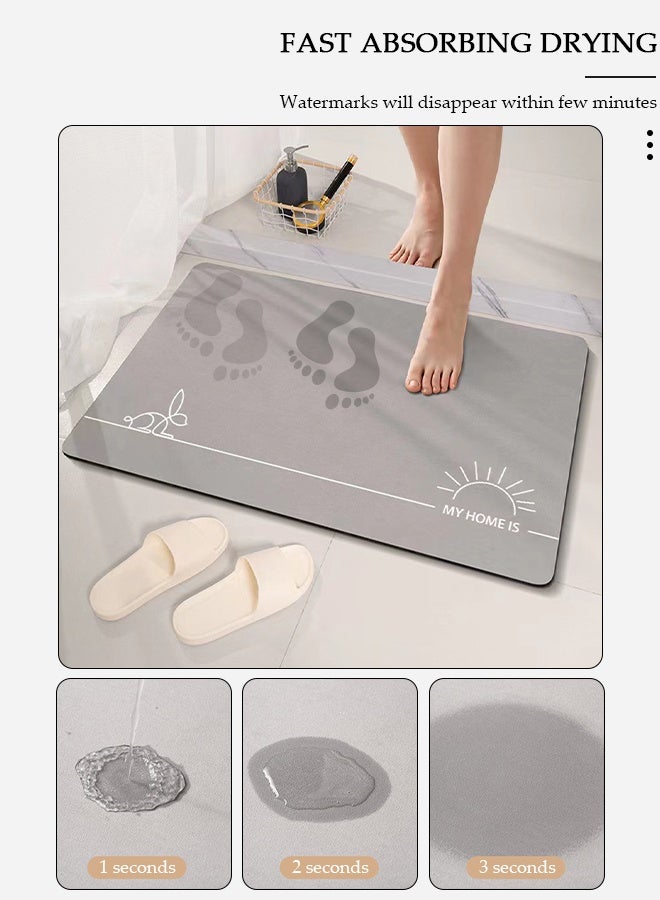 DUNISO Diatom Mud Bath Mat Bathroom Kitchen Rug Mat Extra Soft and Absorbent Bath Rugs Non-Slip Quick Drying Floor Bath Tub Mat for Bathroom Floor Tub and Shower 40*60cm - Image 4