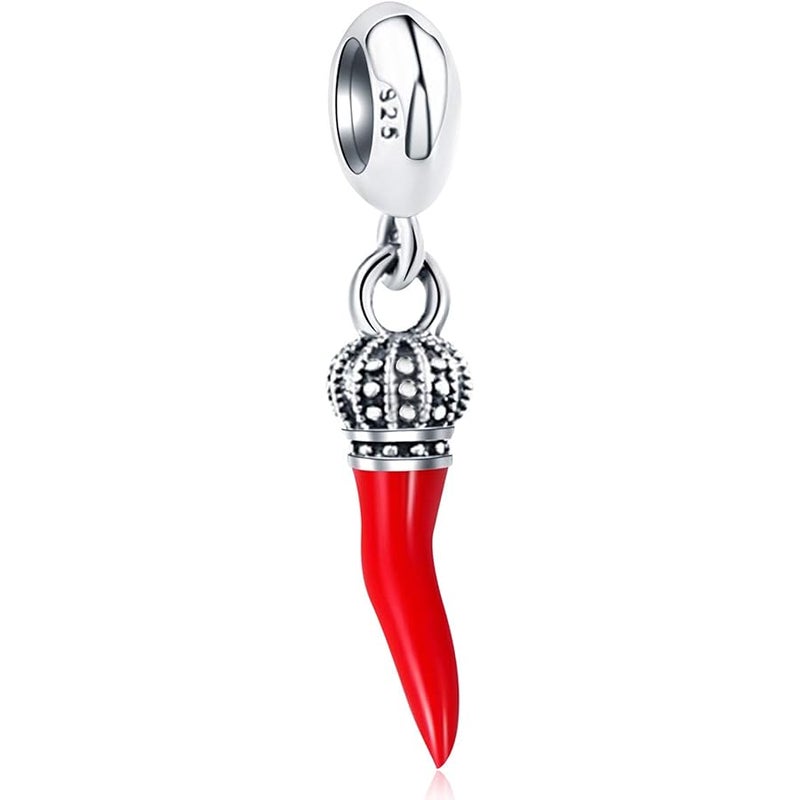 Choruslove Dangle Charms 925 Sterling Silver Puerto Rico Coqui Frog, Airplane Travel Passport, Red Chili Pepper, Survivor Ribbon Pendants fits European Style Bracelet, Gift for Travel/Women/Men - Image 1