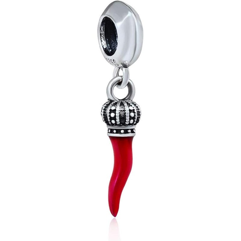 Choruslove Dangle Charms 925 Sterling Silver Puerto Rico Coqui Frog, Airplane Travel Passport, Red Chili Pepper, Survivor Ribbon Pendants fits European Style Bracelet, Gift for Travel/Women/Men - Image 3