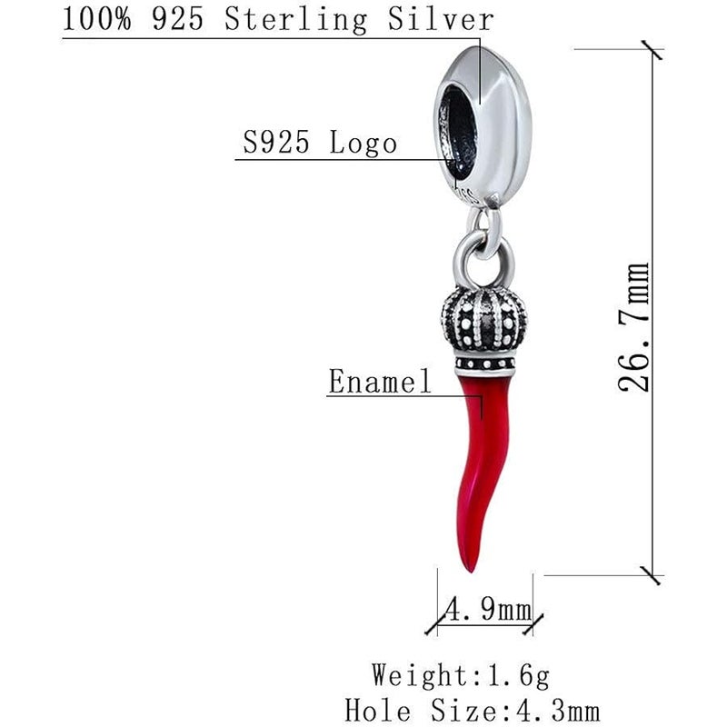 Choruslove Dangle Charms 925 Sterling Silver Puerto Rico Coqui Frog, Airplane Travel Passport, Red Chili Pepper, Survivor Ribbon Pendants fits European Style Bracelet, Gift for Travel/Women/Men - Image 2