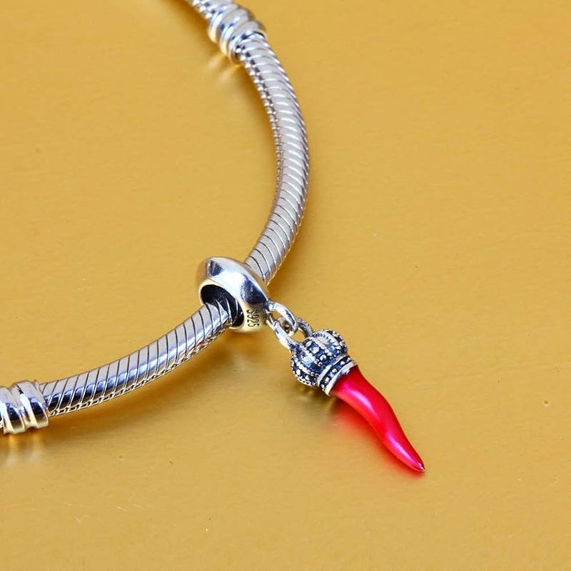 Choruslove Dangle Charms 925 Sterling Silver Puerto Rico Coqui Frog, Airplane Travel Passport, Red Chili Pepper, Survivor Ribbon Pendants fits European Style Bracelet, Gift for Travel/Women/Men - Image 4
