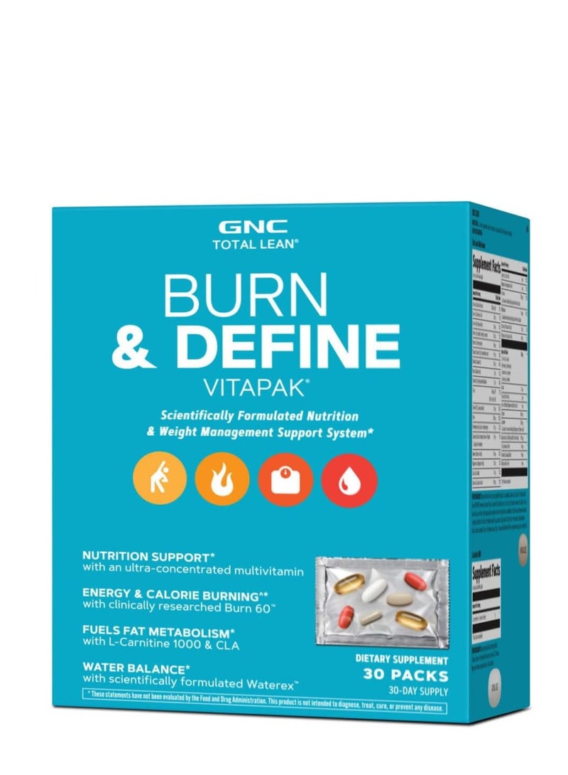GNC Total Lean Burn and Define Vitapak 30 packs 30 day supply - Image 1