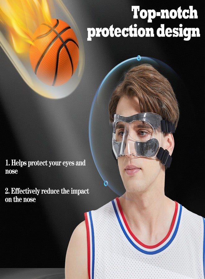 LENASETH Nose Guard for Broken Nose,Adjustable,Face Shield Masks with Padding,Suitable for Adults and Teenagers,Basketball, Soc CER,and Other Sports Clear Close - Image 2