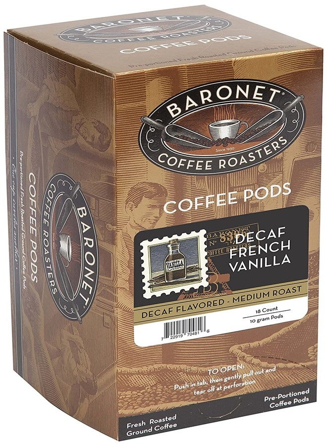 Baronet Coffee كبسولات قهوة بارونيت [فانيليا فرنسية منزوعة الكافيين - 54 كبسولة] بنكهة للاستخدام الفردي، مثل سينسيو [3 علب من 18 كبسولة للاستخدام الفردي 10 غرام] قوة عادية، تحميص متوسط [فانيليا فرنسية منزوعة الكافيين] - Image 1