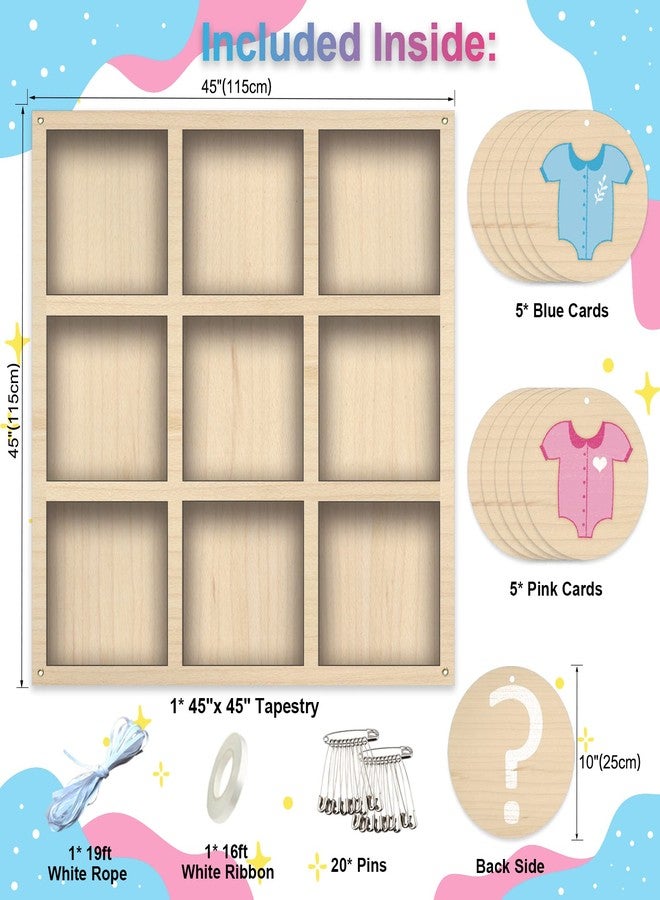 Senfaro Gender Reveal Tic Tac Toe Board Game, Gender Reveal Games Tic-Tac-Toe for He or She, Baby Gender Reveal Ideas Party Supplies, Boy Girl Sign, Baby Shower Gender Reveal Decoration kit - Image 2