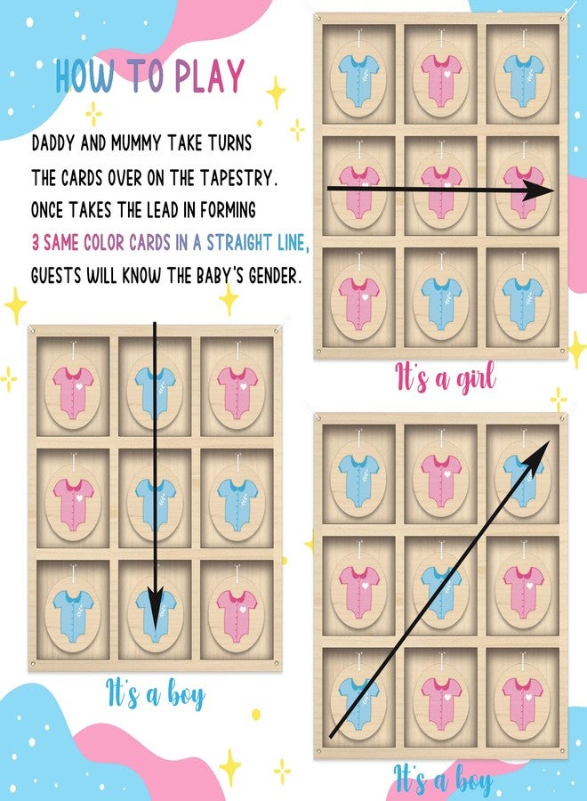 Senfaro Gender Reveal Tic Tac Toe Board Game, Gender Reveal Games Tic-Tac-Toe for He or She, Baby Gender Reveal Ideas Party Supplies, Boy Girl Sign, Baby Shower Gender Reveal Decoration kit - Image 4
