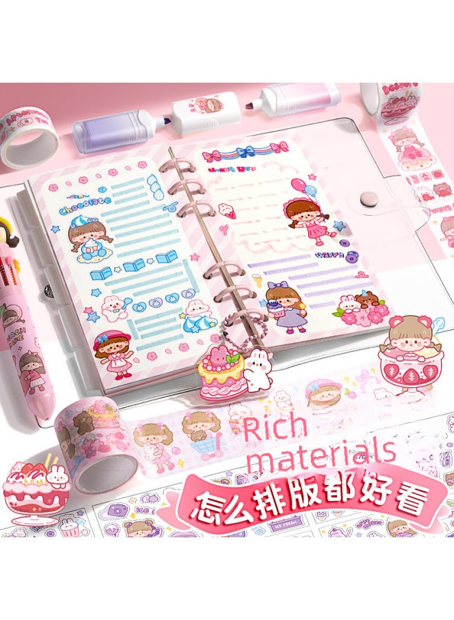 Kaba Bear Cute Girl's Hand Ledger Set Gift Box Girl's Cane Sticker Material Big Gift Bag Loose-leaf Book Diary Handbook - Image 4