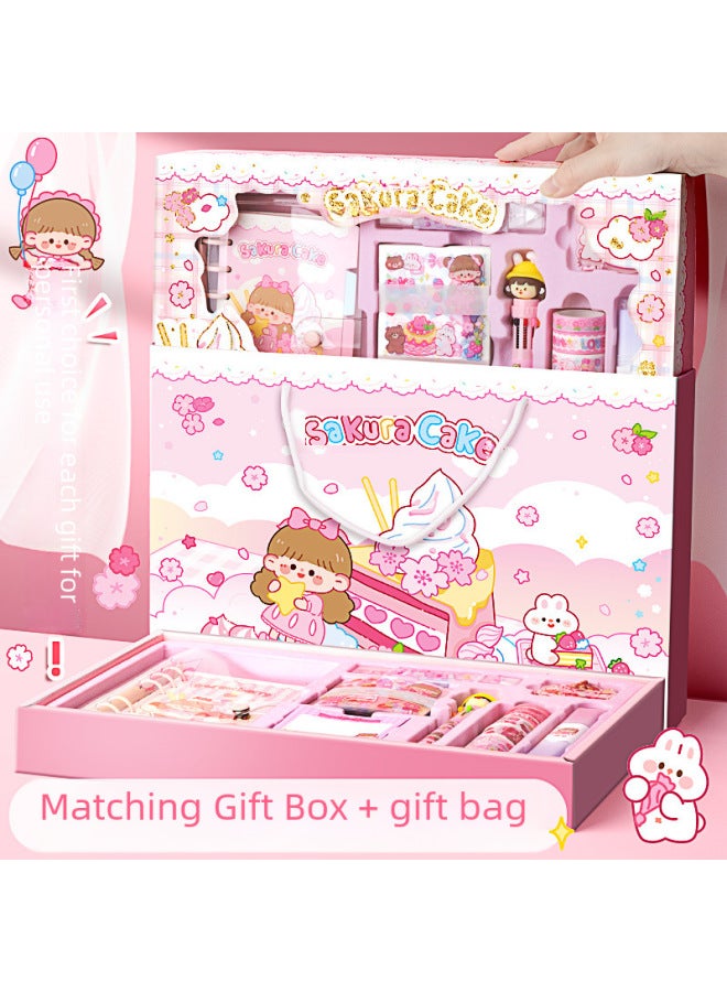Kaba Bear Cute Girl's Hand Ledger Set Gift Box Girl's Cane Sticker Material Big Gift Bag Loose-leaf Book Diary Handbook - Image 2