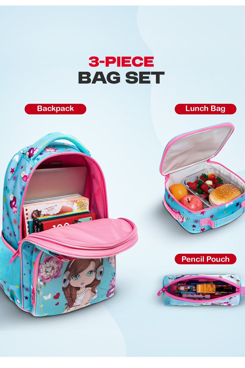 BAYBEE 3 in 1 Kids School Bag Set for Kids | Printed School Backpack Set Combo with Lunch Bag & Pencil Box Preschool Backpacks for Girls Kids Backpack Set for Girls Boys Age 3+ Years Combo Set 3 - Image 4