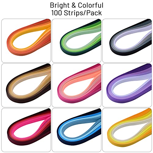 YURROAD 10mm x 39cm Paper Quilling Strips Kits 900 Strips - Image 3