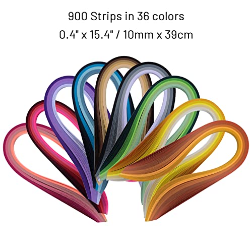 YURROAD 10mm x 39cm Paper Quilling Strips Kits 900 Strips - Image 2