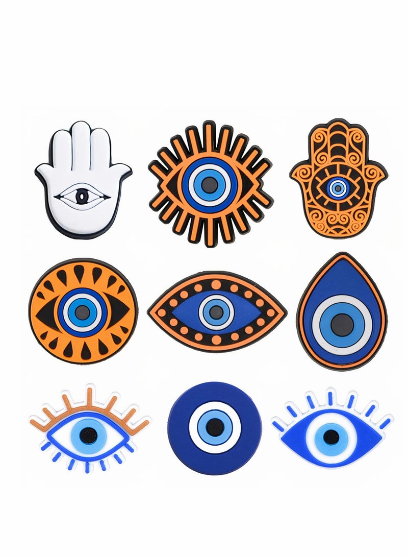 10 Pcs Evil Eye Shoe Charms, Cartoon Shoe Decoration Charms Accessories, Party Favors, Charms For Clog Wristband Sandals Bracelet, Birthday Party Keepsake - Image 1