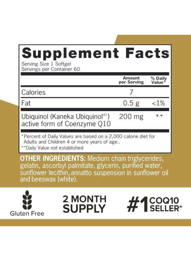 Qunol Extra Strength Ubiquinol, 200mg - 60 Softgels - Image 4