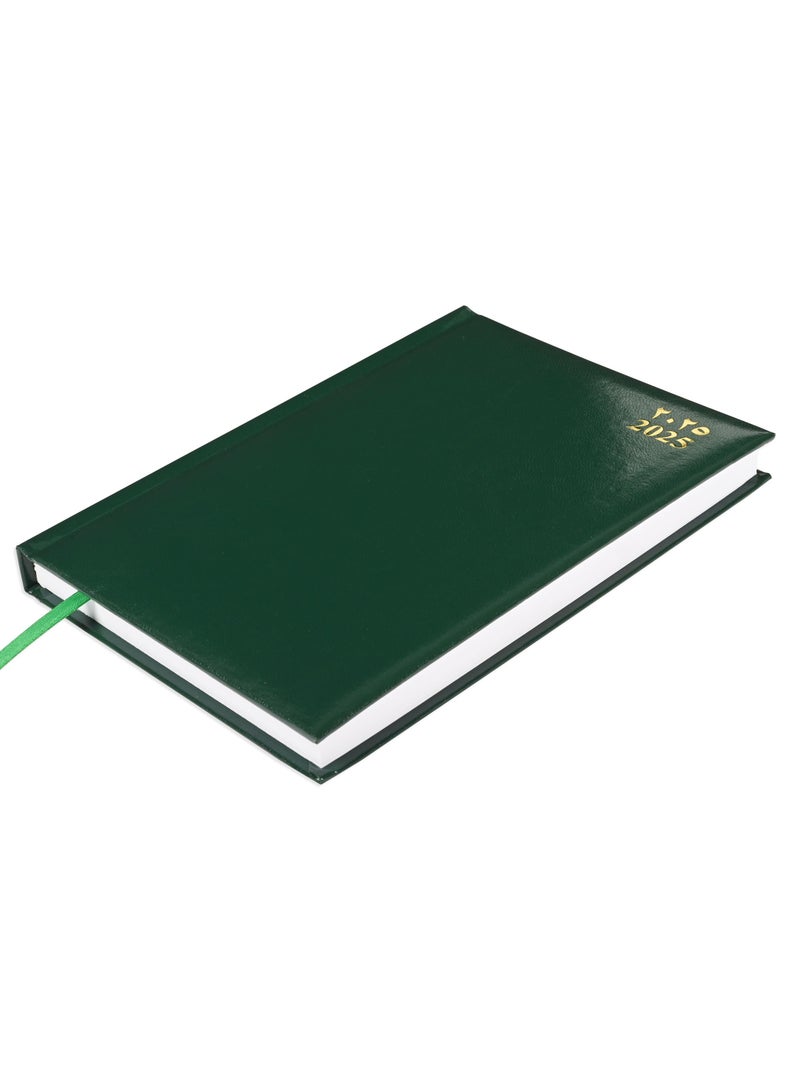 FIS A5 Diary 2025 (Arabic/English) 1 Side Padded Cover, Green - FSDI18AE25GR - Image 1