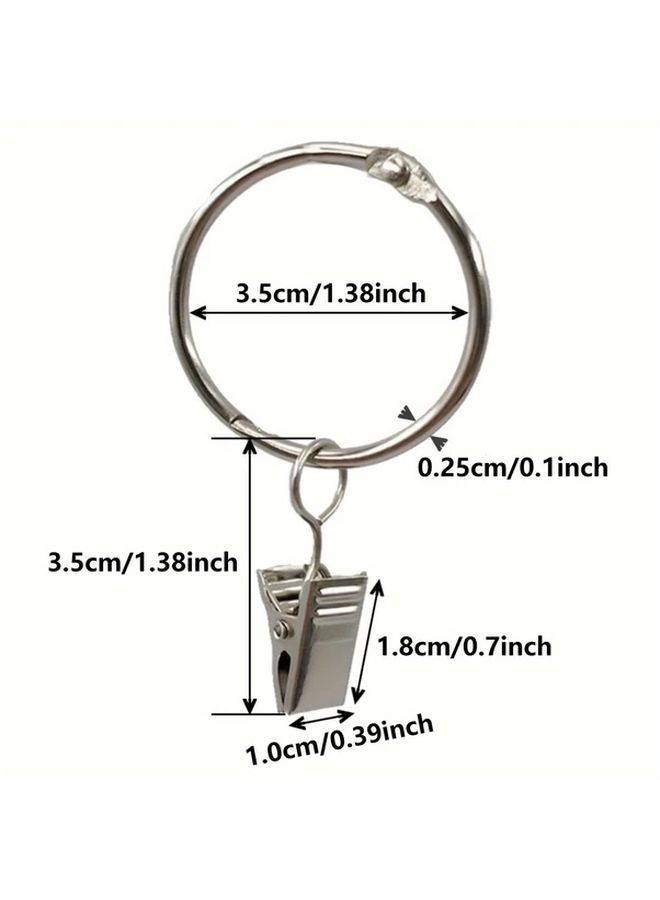 20 Pcs Heavy Duty Stainless Steel Curtain Rings With Clips Rustproof Shower and Window Curtain Hooks 1.38 Inch Inner Diameter Easy Installation Space Saving Storage For Bathroom Kitchen Drapery Hardware Durable Construction - Image 4