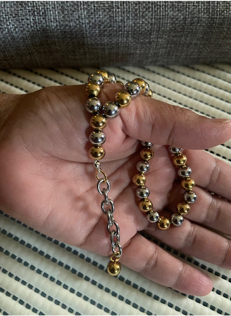 JewelryJo - High Quality Stainless Steel Prayer Beads For Men 35 Beads Size 8mm - Image 1