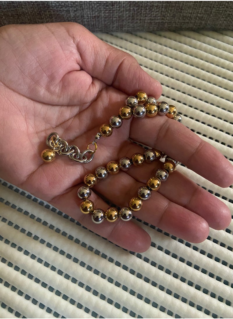 JewelryJo - High Quality Stainless Steel Prayer Beads For Men 35 Beads Size 8mm - Image 1