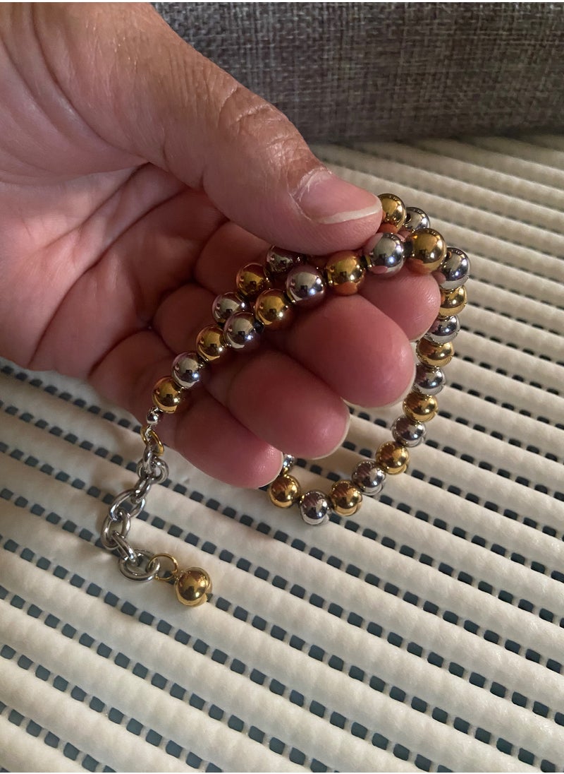 JewelryJo - High Quality Stainless Steel Prayer Beads For Men 35 Beads Size 8mm - Image 1