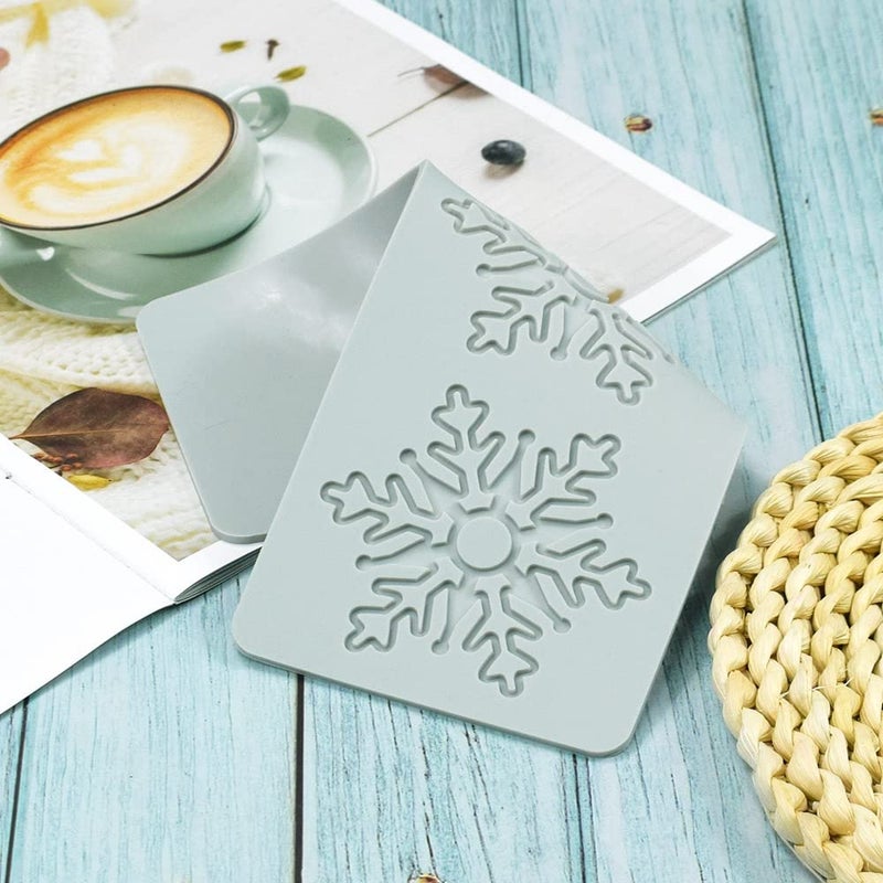 TUKE Hollow Snowflake Silicone Mold Chocolate Candy Fondant Mold 3D Embossing Silicone Mold Cake Fondant Silicone Mold Clay Mould for Cupcake Top Sugar Craft Cake Decoration (A_9.80x3.84x0.12inch) - Image 2