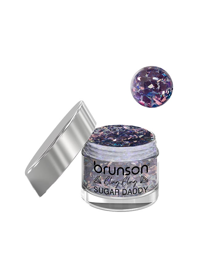 brunson Acrylic Nail Powder DIP And Buff System, Sugar Daddy Glittered 30ml BABS01
