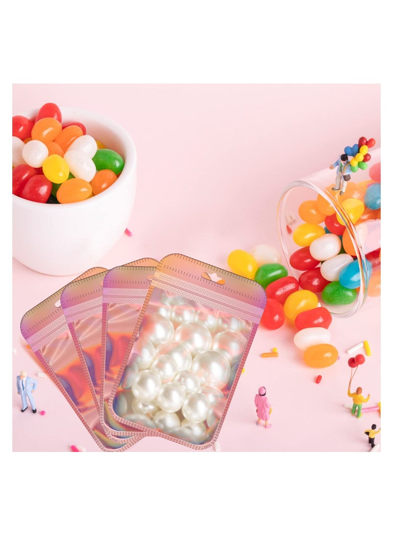 SYOSI Holographic Bags, 200 Pcs Resealable Smell Proof Bags, Mylar Bags, 2.95 x 5.5 Inch Ziplock Bags, Foil Pouch Bags, Smell Proof Bag, Package Bags for Jewelry, Cosmetics, Crafts - Image 2