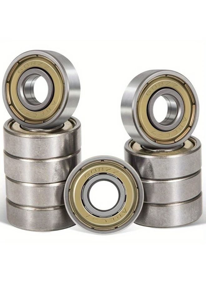 10 Pack 608ZZ 8X22X7Mm Double Metal Seal Ball Bearings For Skateboards Inline Skates - Image 1