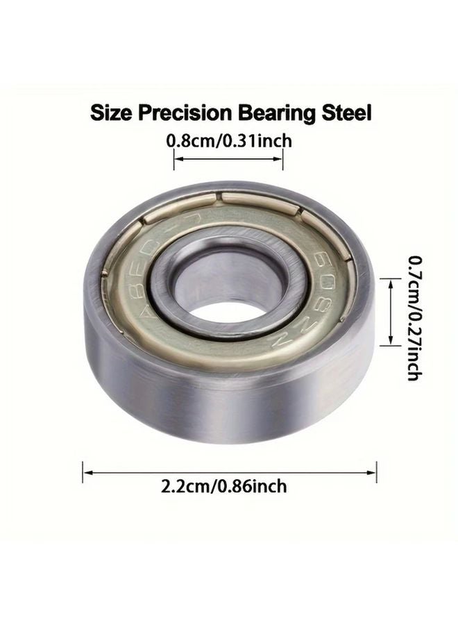 10 Pack 608ZZ 8X22X7Mm Double Metal Seal Ball Bearings For Skateboards Inline Skates - Image 2
