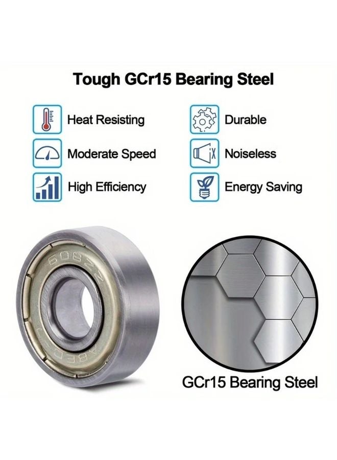 10 Pack 608ZZ 8X22X7Mm Double Metal Seal Ball Bearings For Skateboards Inline Skates - Image 4