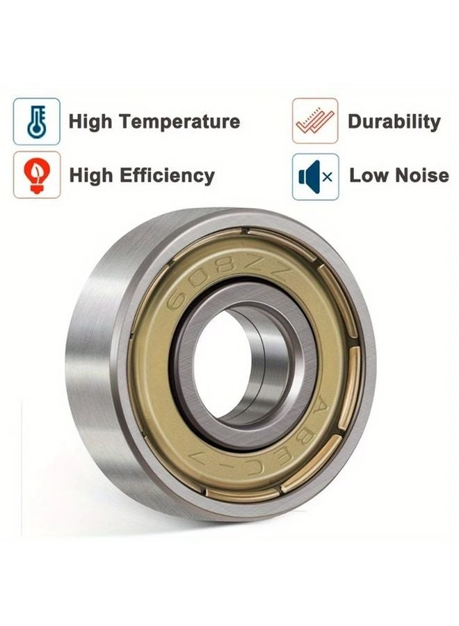 10 Pack 608ZZ 8X22X7Mm Double Metal Seal Ball Bearings For Skateboards Inline Skates - Image 3