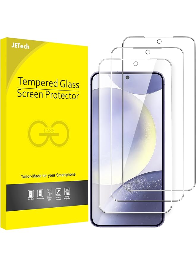 جي تيك واقي شاشة لهاتف سامسونج جالاكسي S24 بلس S24 بلس 5G مقاس 6.7 بوصة من الزجاج المقوى متوافق مع معرف بصمة الإصبع عالي الدقة، عبوة من 3 قطع شفافة - Image 1