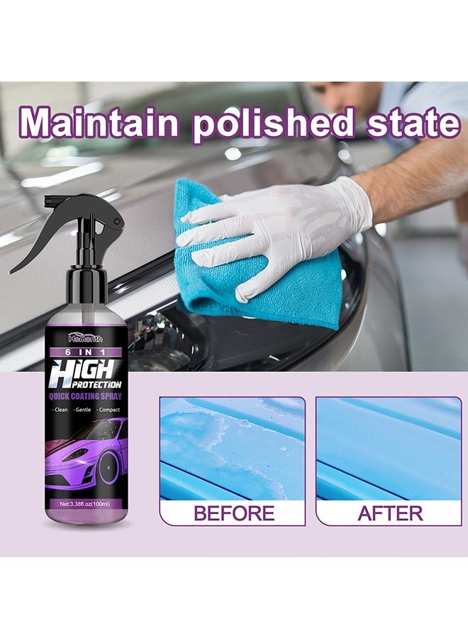 Homonth 100ml - 6 in 1 high Protection Quick Coating Spray - Fast fine Scratch Repair, Fast car Coating, Plastic Parts Refurbisher, car Scratch Nano Repair Spray (Brush/Cloth) - Image 4