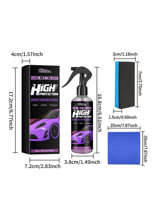 Homonth 100ml - 6 in 1 high Protection Quick Coating Spray - Fast fine Scratch Repair, Fast car Coating, Plastic Parts Refurbisher, car Scratch Nano Repair Spray (Brush/Cloth) - Image 2